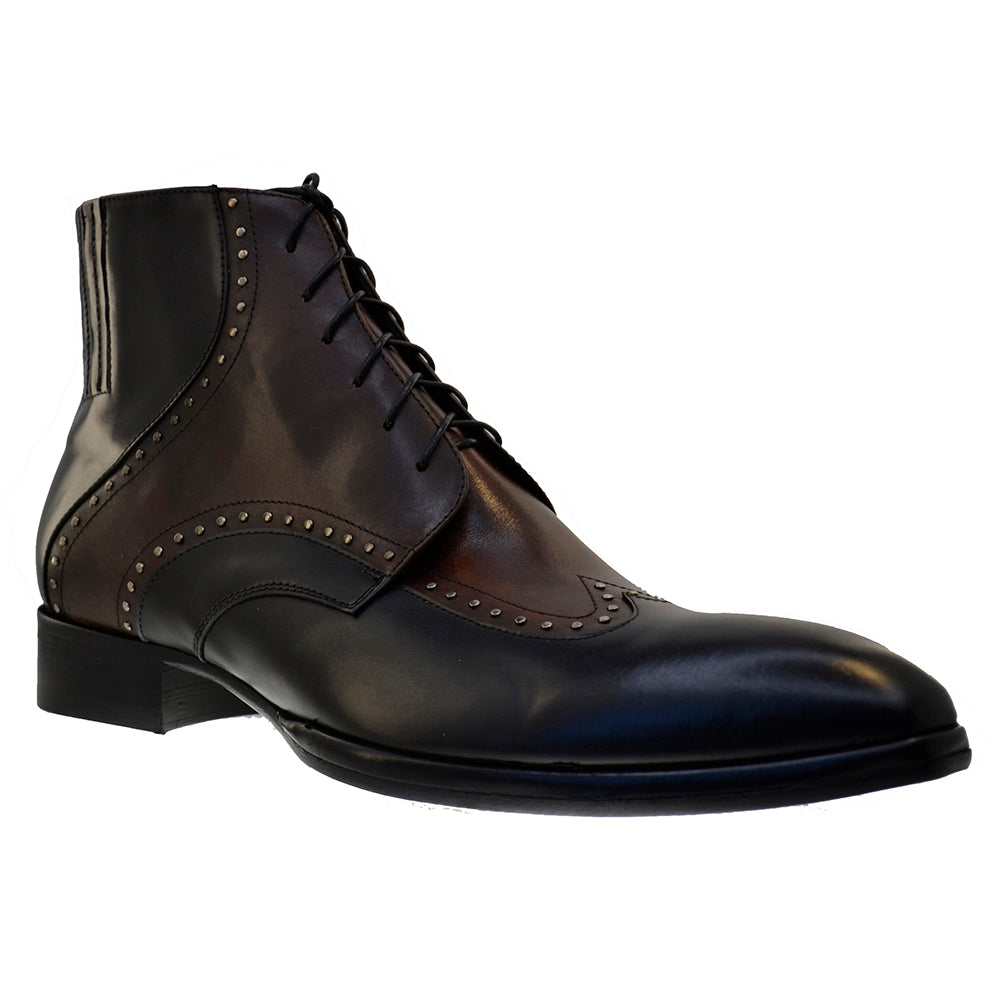 Men's Italian Shoes Jo Ghost 1824 Black Brown Leather Brogues Boots