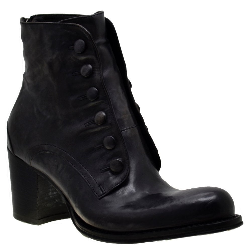 Italian Women's Shoes Jo Ghost 3082 Black Leather Ankle Chelsea Boots
