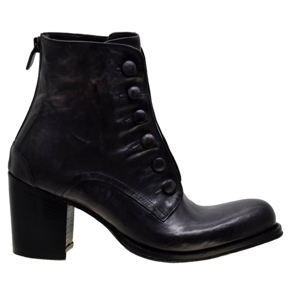 Women's Italian Shoes Jo Ghost 3082 Black Leather Chelsea Boots