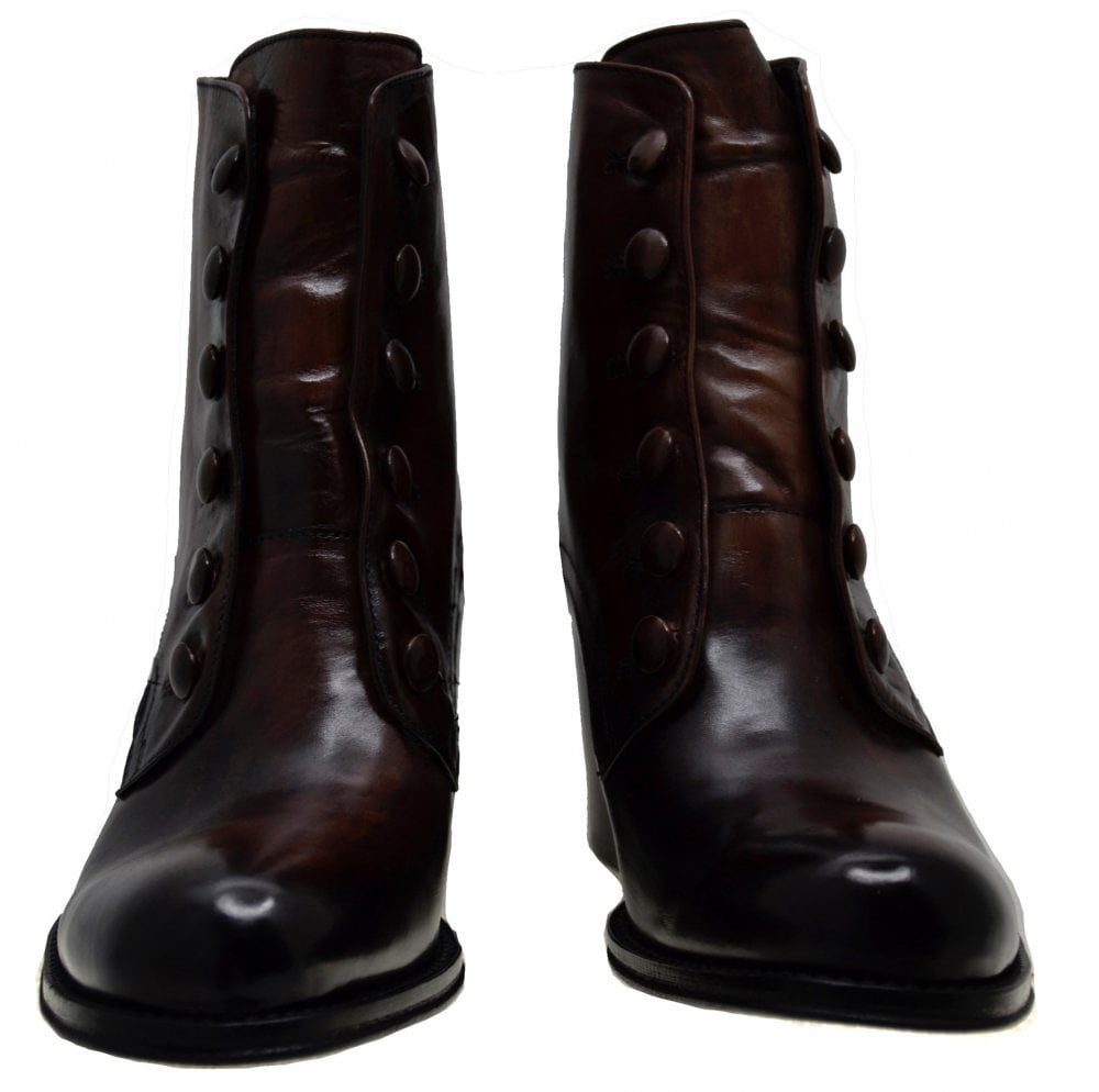 Women's Italian Shoes Jo Ghost 3082 Brown Leather Chelsea Boots