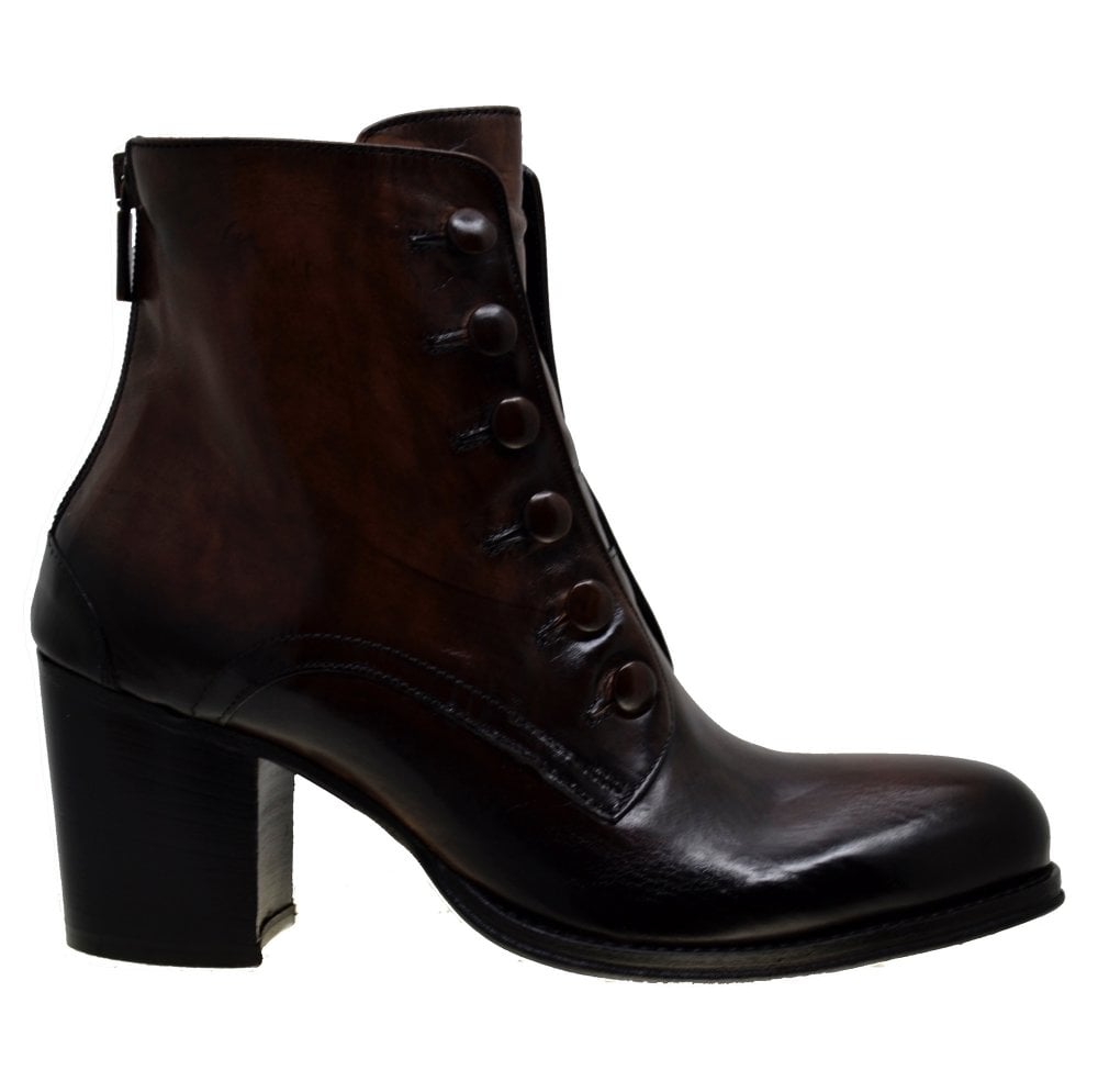 Women's Italian Shoes Jo Ghost 3082 Brown Leather Chelsea Boots