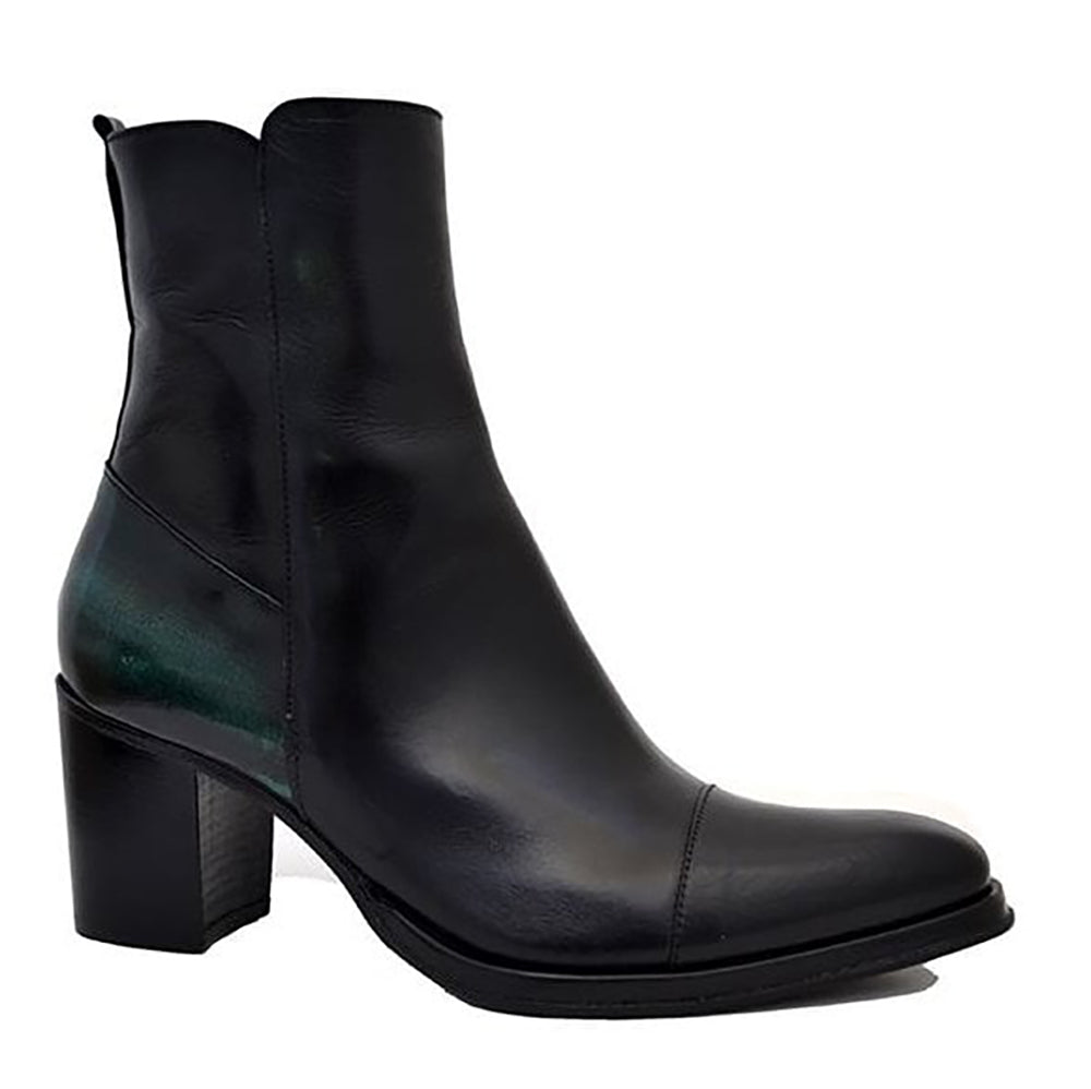 Women's Italian Shoes Jo Ghost 3086 Black Leather Chelsea Boots