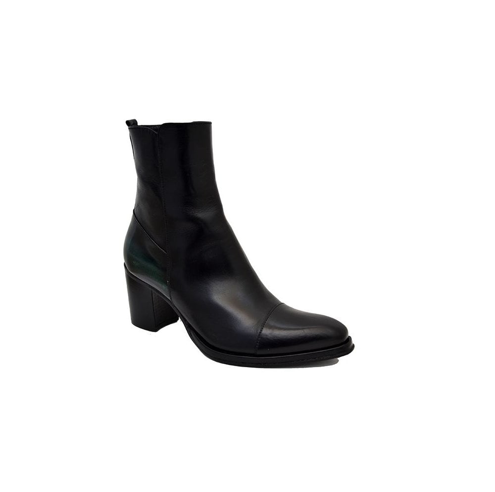 Italian Women's Shoes Jo Ghost 3086 Black Leather Formal Ankle Chelsea Boots