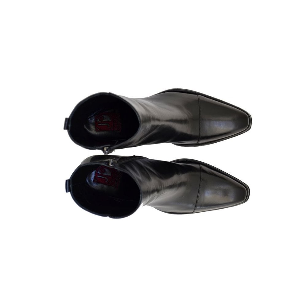 Women's Italian Shoes Jo Ghost 3086 Black Leather Chelsea Boots