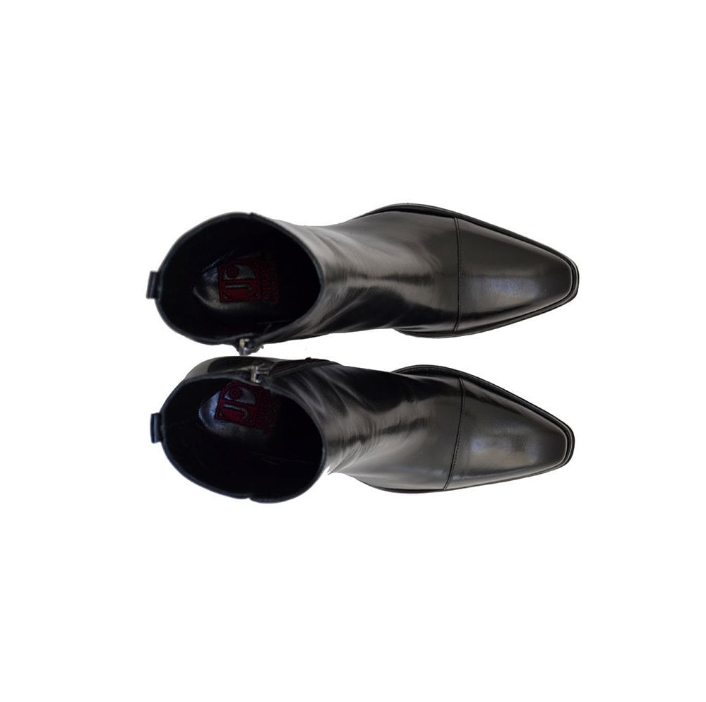Italian Women's Shoes Jo Ghost 3086 Black Leather Formal Ankle Chelsea Boots