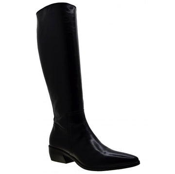 Women's Italian Shoes Jo Ghost 3114 Black Leather Knee High Boots