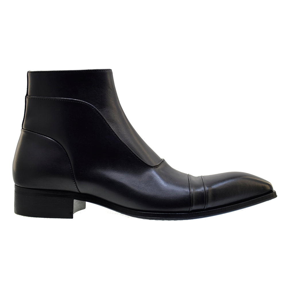 Italian Men's Shoes Jo Ghost 3239 Black Calf Leather Dress Ankle Boots