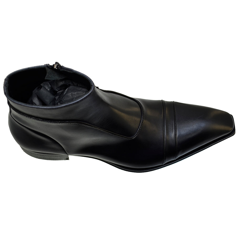 Men's Italian Shoes Jo Ghost 3239 Black Leather Formal Ankle Boots