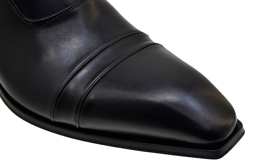 Men's Italian Shoes Jo Ghost 3239 Black Leather Formal Ankle Boots
