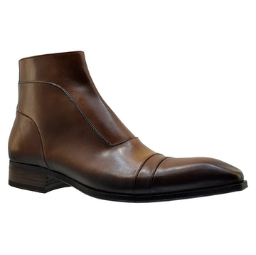 Men's Italian Shoes Jo Ghost 3239 Brown Leather Formal Ankle Boots