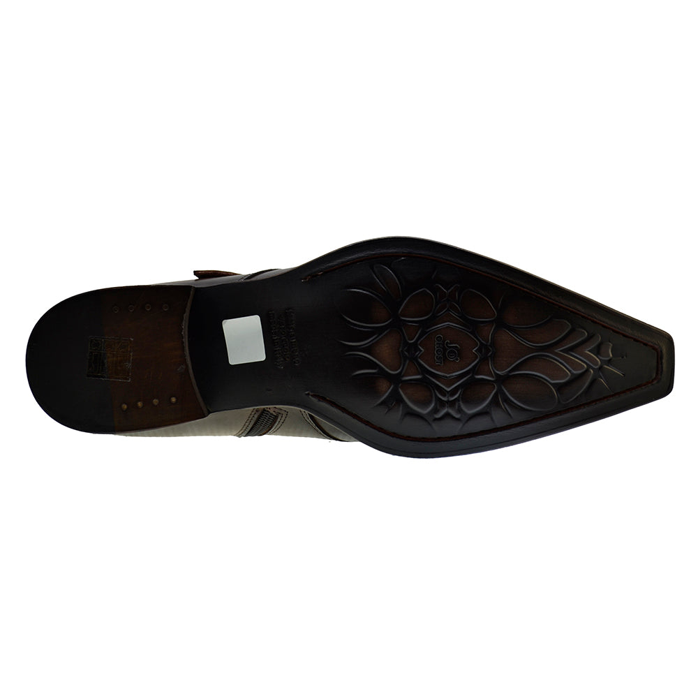 Men's Italian Shoes Jo Ghost 3240 Brown Leather Buckle Boots
