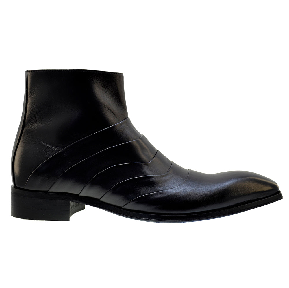 Men's Italian Shoes Jo Ghost 3242 Black Leather Formal Ankle Boots
