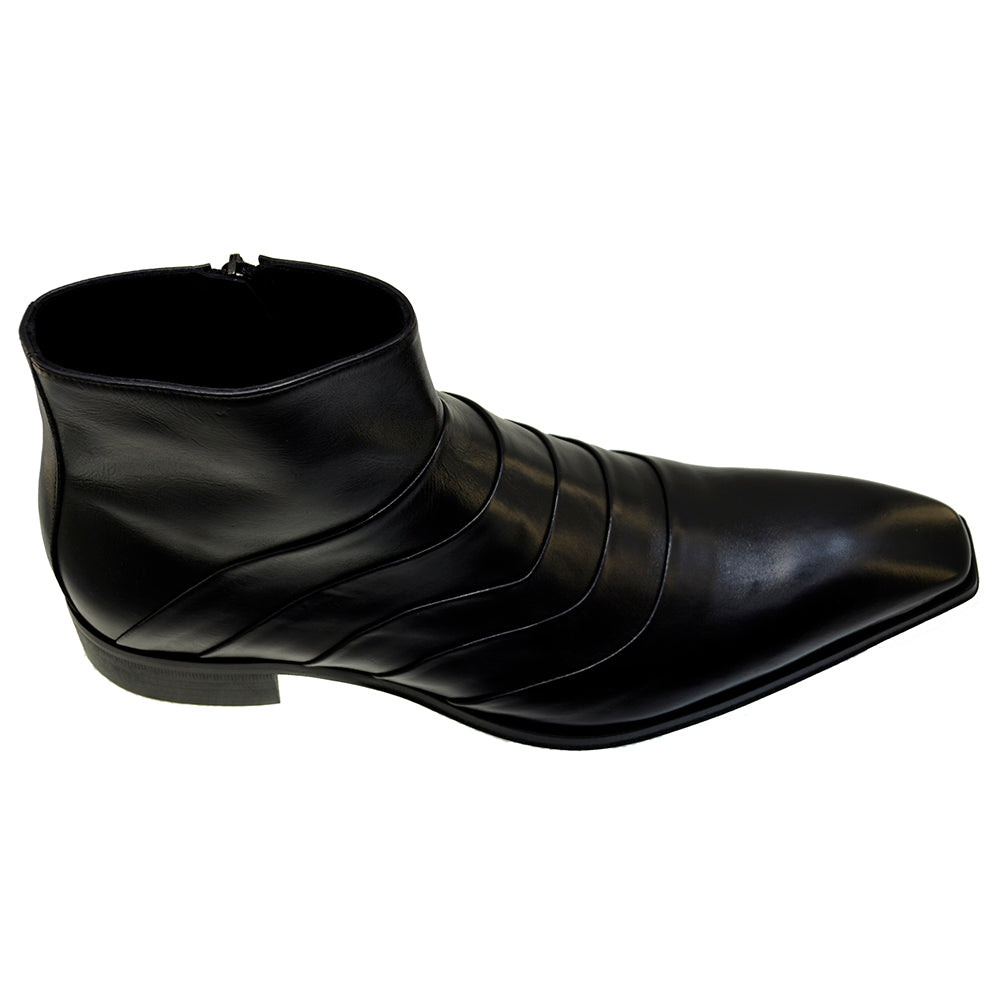 Men's Italian Shoes Jo Ghost 3242 Black Leather Formal Ankle Boots
