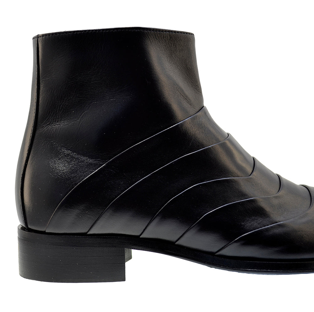 Men's Italian Shoes Jo Ghost 3242 Black Leather Formal Ankle Boots
