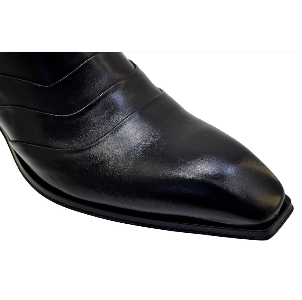 Men's Italian Shoes Jo Ghost 3242 Black Leather Formal Ankle Boots