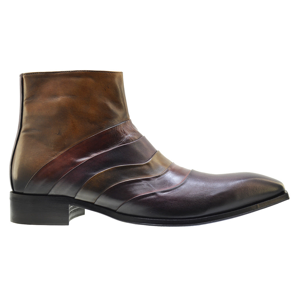 Men's Italian Shoes Jo Ghost 3242 Multi Colour Leather Formal Ankle Boots