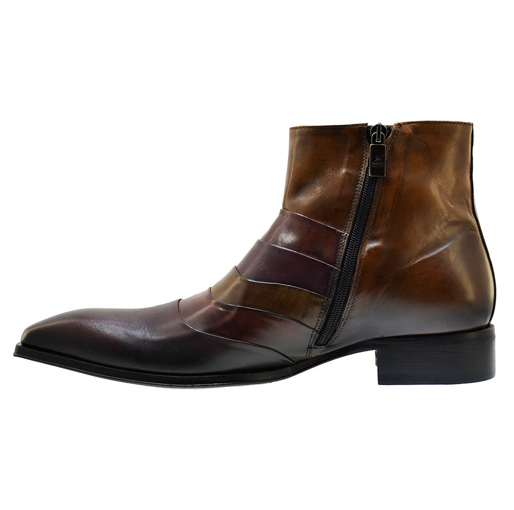 Men's Italian Shoes Jo Ghost 3242 Multi Colour Leather Formal Ankle Boots