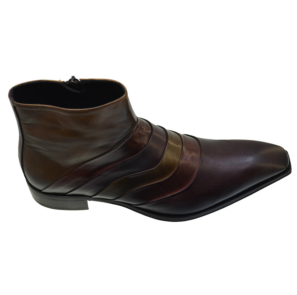Men's Italian Shoes Jo Ghost 3242 Multi Colour Leather Formal Ankle Boots