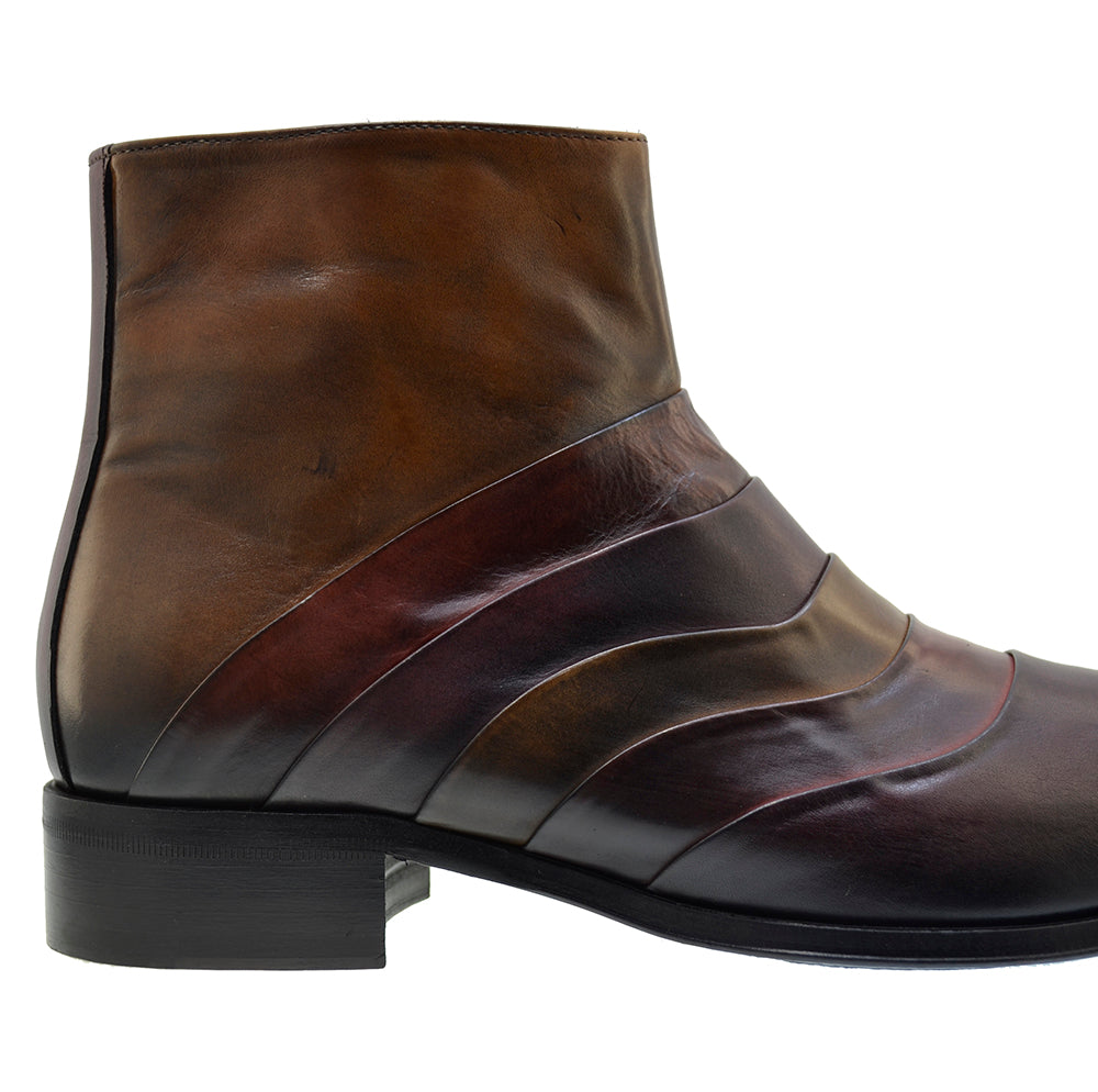 Men's Italian Shoes Jo Ghost 3242 Multi Colour Leather Formal Ankle Boots