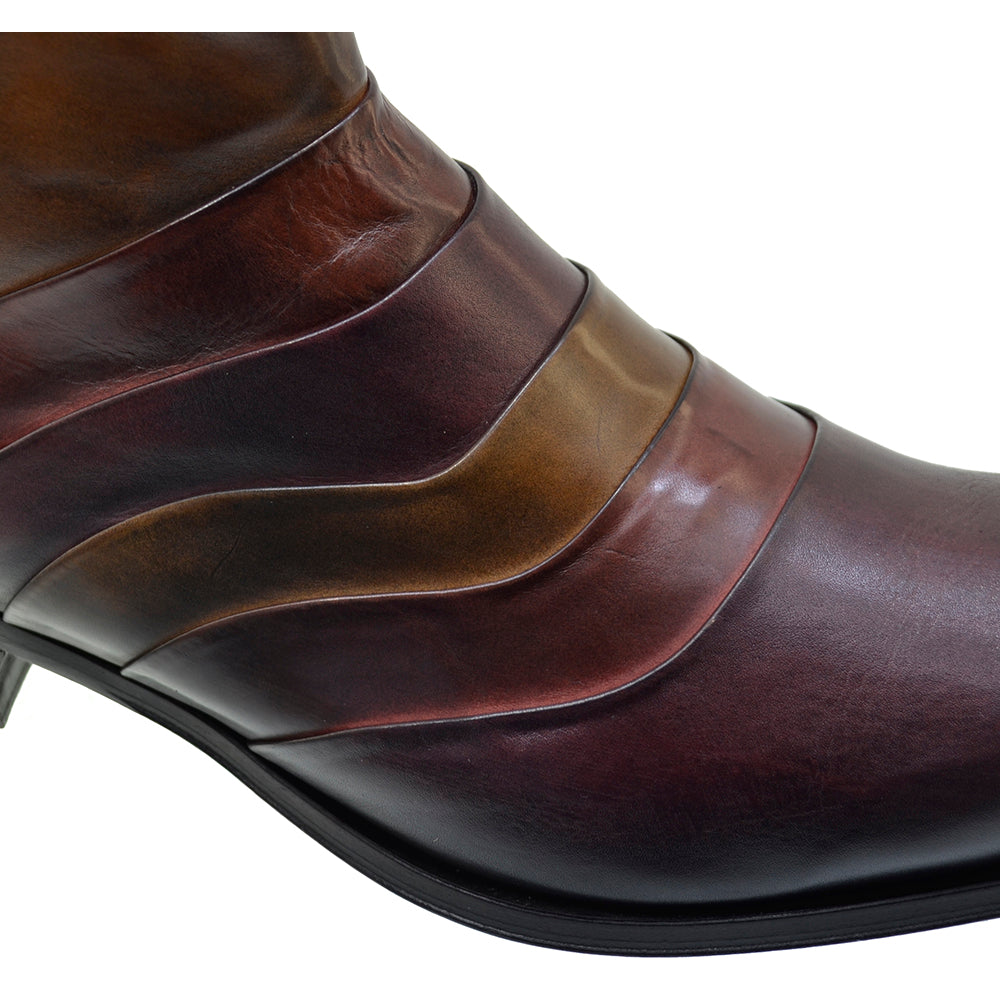 Men's Italian Shoes Jo Ghost 3242 Multi Colour Leather Formal Ankle Boots