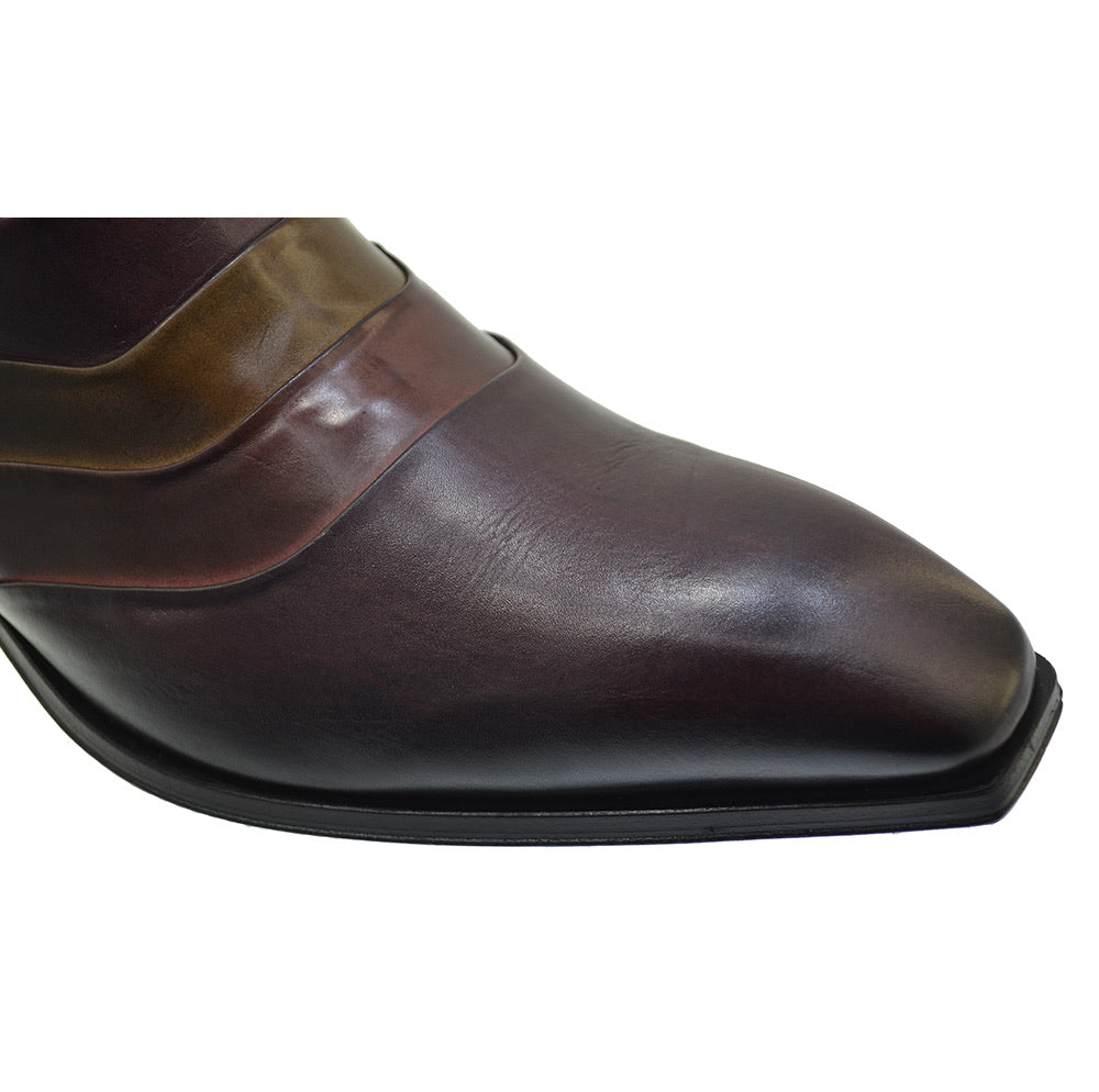 Men's Italian Shoes Jo Ghost 3242 Multi Colour Leather Formal Ankle Boots