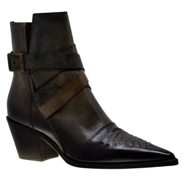 Women's Italian Shoes Jo Ghost 3738 Moscato Leather Pointed Ankle Boots