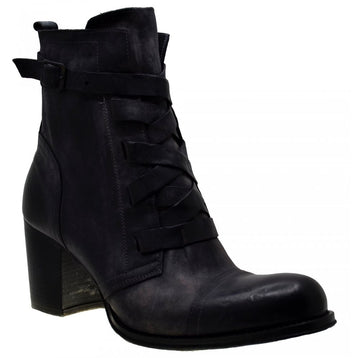 Women's Italian Shoes Jo Ghost 3760 Black Leather Ankle Boots