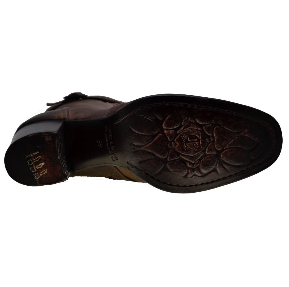 Women's Italian Shoes Jo Ghost 3760 Brown Leather Ankle Boots