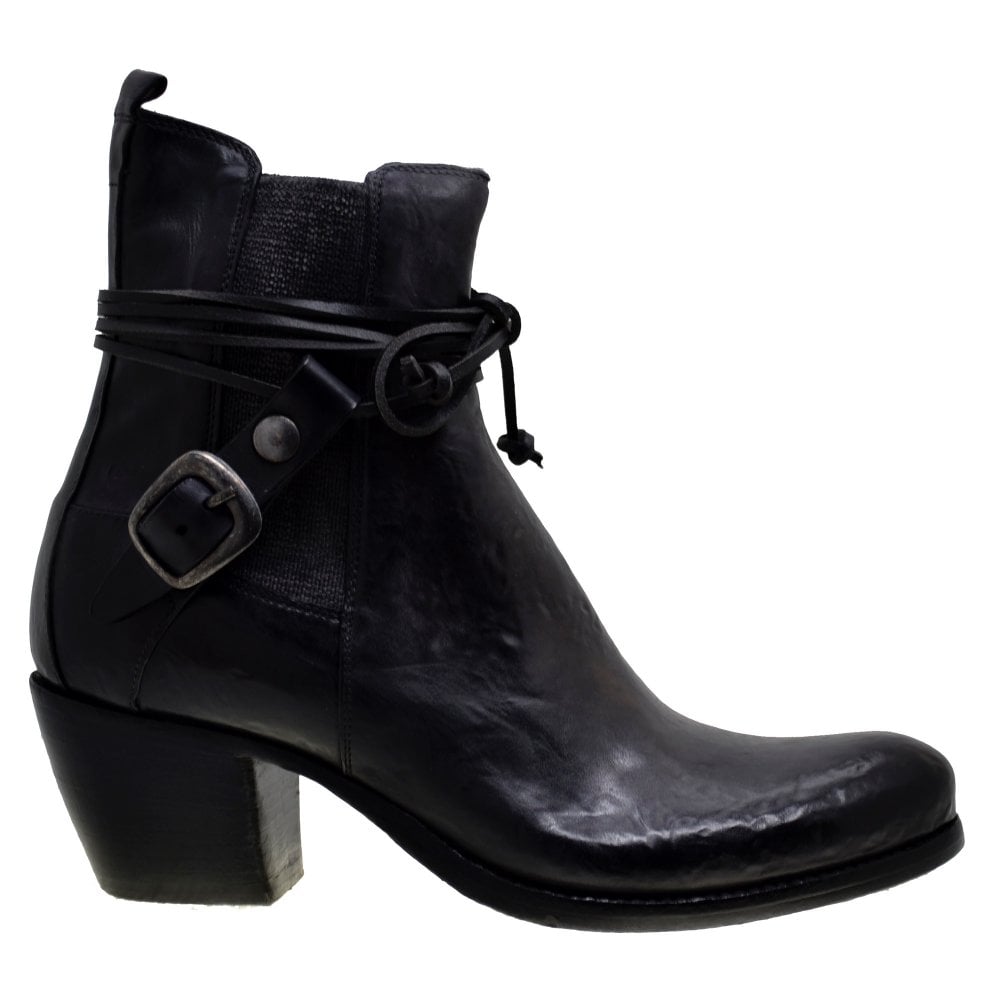 Italian Women's Shoes Jo Ghost 3764 Black Leather Ankle Chelsea Boots