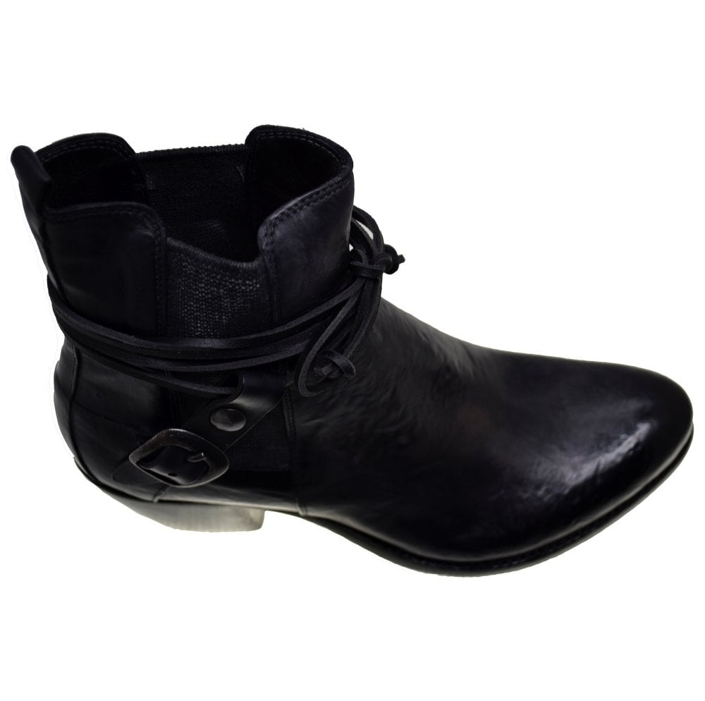 Women's Italian Shoes Jo Ghost 3764 Black Leather Ankle Boots