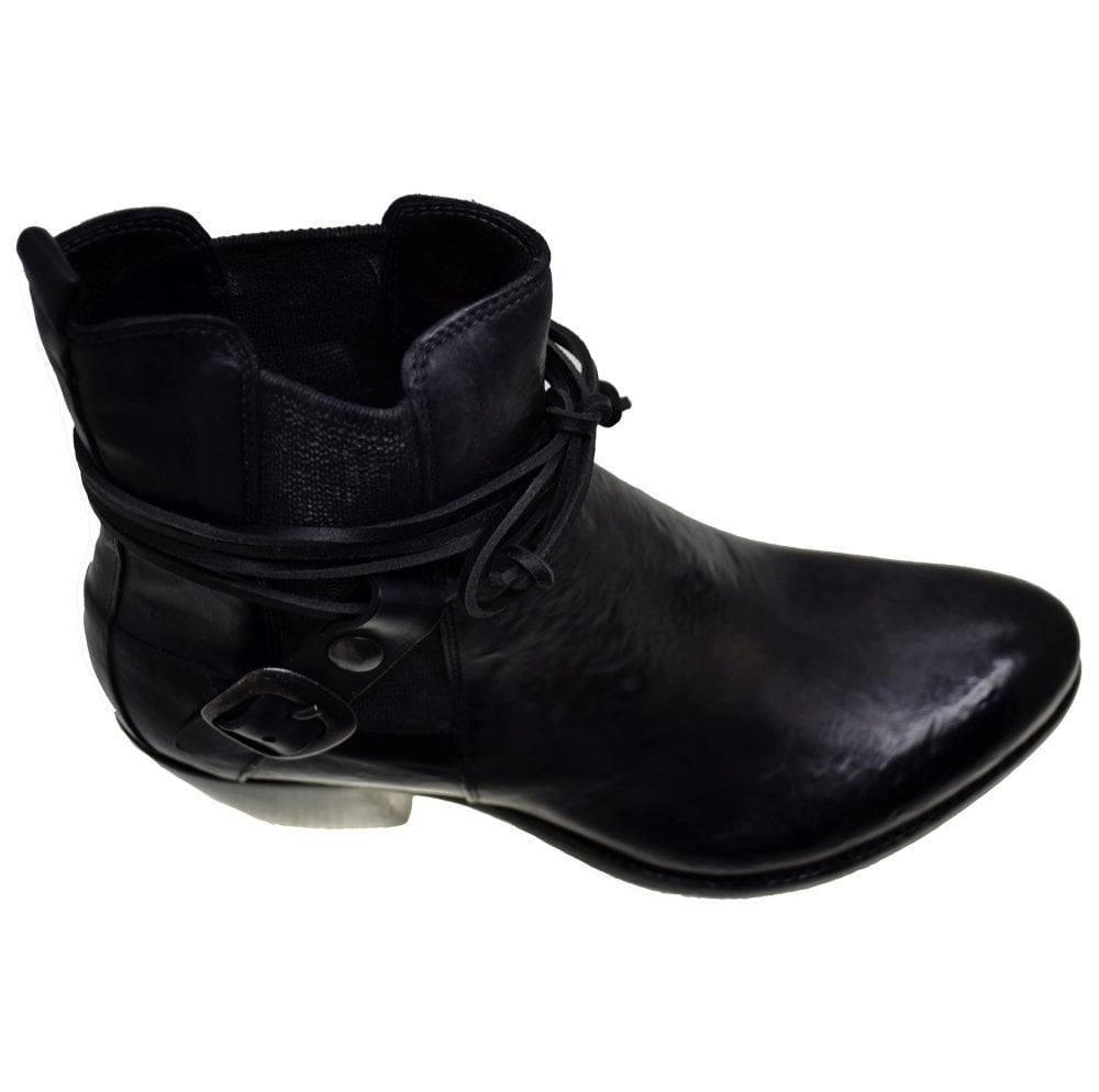 Italian Women's Shoes Jo Ghost 3764 Black Leather Ankle Chelsea Boots