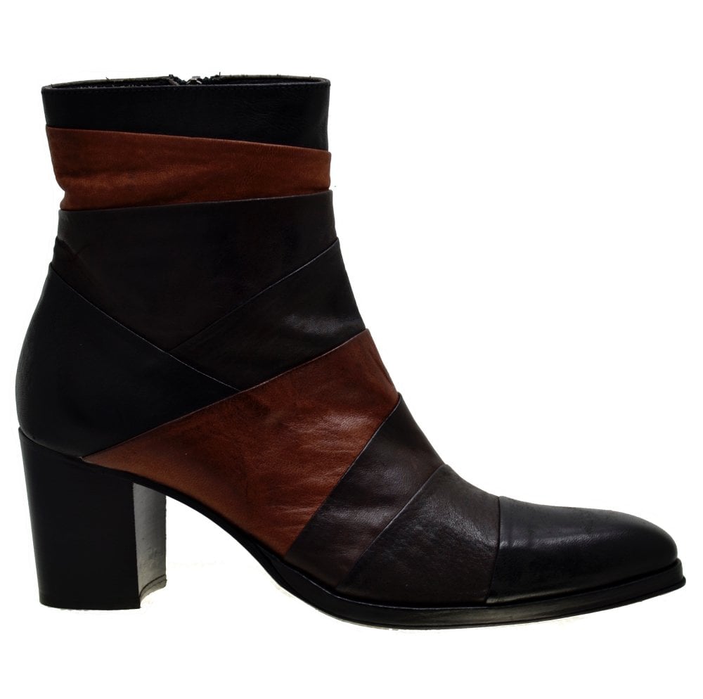Women's Italian Shoes Jo Ghost 3864 Brown Leather Formal Boots