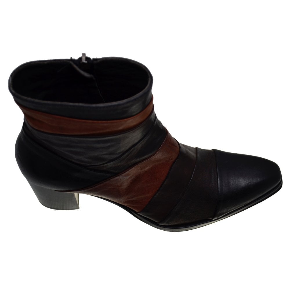 Italian Women's Shoes Jo Ghost 3864 Brown Leather Formal Ankle Boots