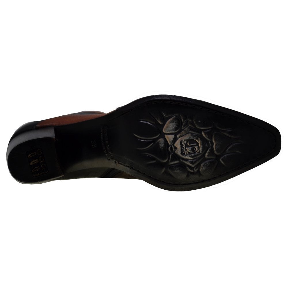 Women's Italian Shoes Jo Ghost 3864 Brown Leather Formal Boots