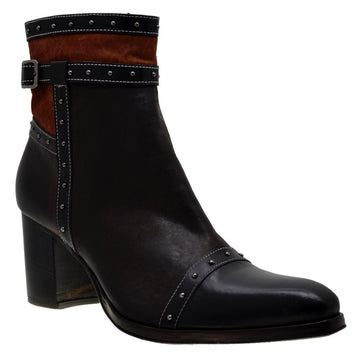 Women's Italian Shoes Jo Ghost 3868 Brown Leather Chelsea Boots