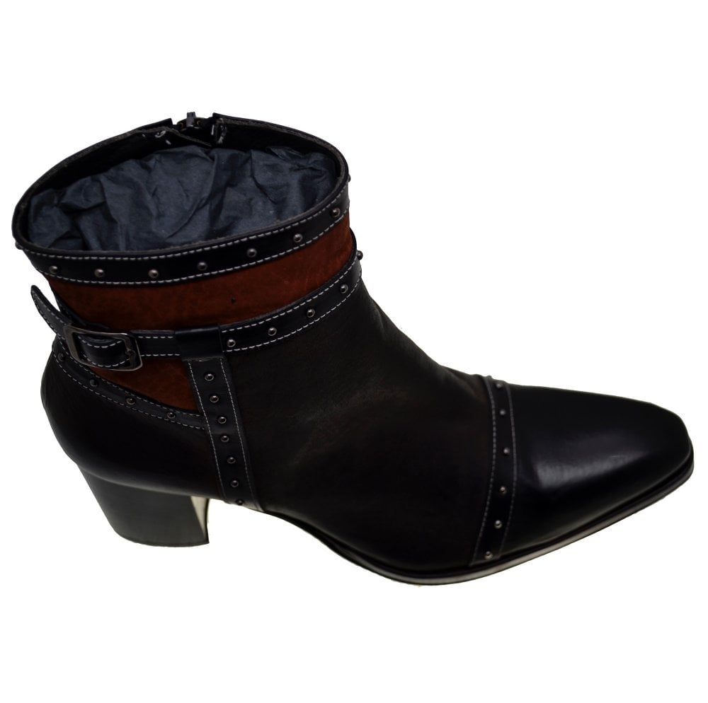 Women's Italian Shoes Jo Ghost 3868 Brown Leather Chelsea Boots