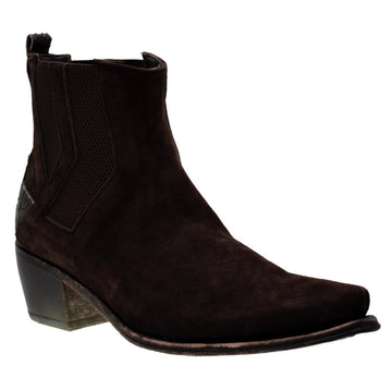 Women's Italian Shoes Jo Ghost 3969 Brown Suede Leather Pointed Boots