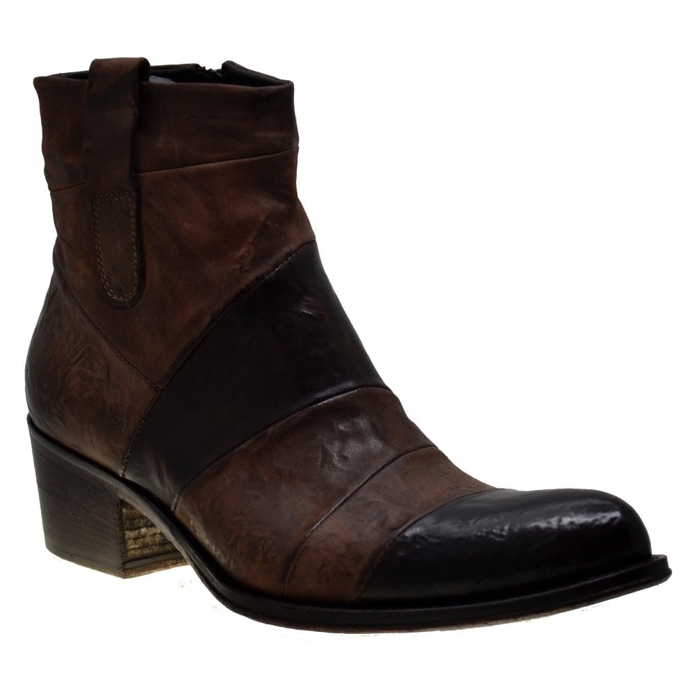 Women's Italian Shoes Jo Ghost 4044 Brown Leather Ankle Boots