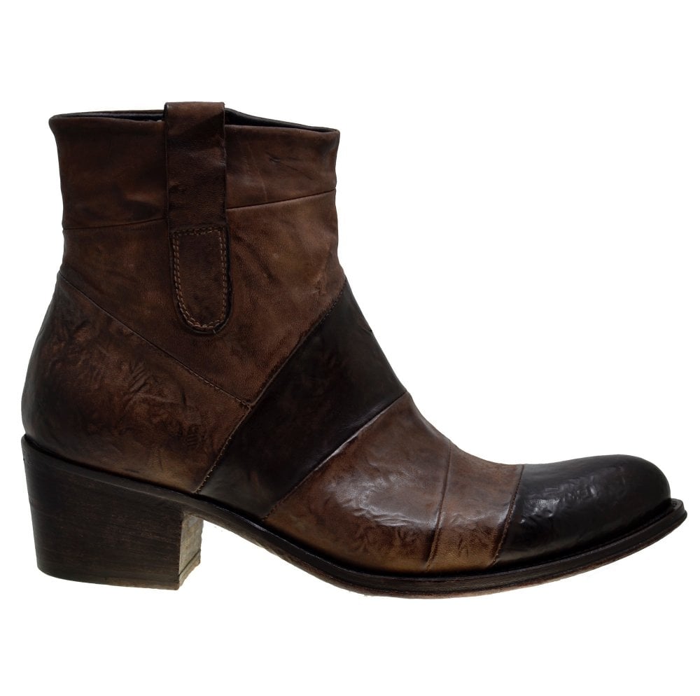 Italian Women's Shoes Jo Ghost 4044 Brown Leather Formal Ankle Boots