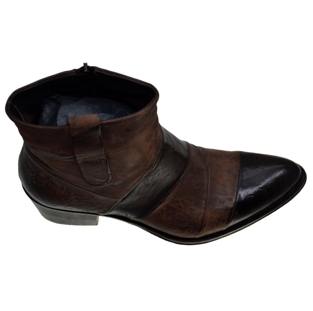 Women's Italian Shoes Jo Ghost 4044 Brown Leather Ankle Boots
