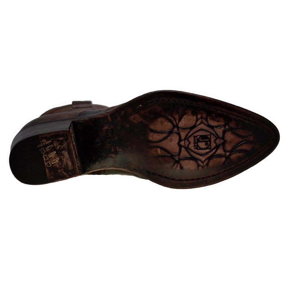 Women's Italian Shoes Jo Ghost 4044 Brown Leather Ankle Boots