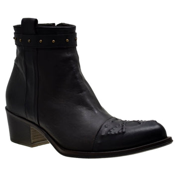 Women's Italian Shoes Jo Ghost 4048 Brown Leather Ankle Boots