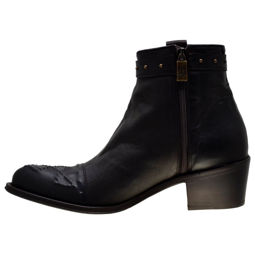 Women's Italian Shoes Jo Ghost 4048 Brown Leather Ankle Boots