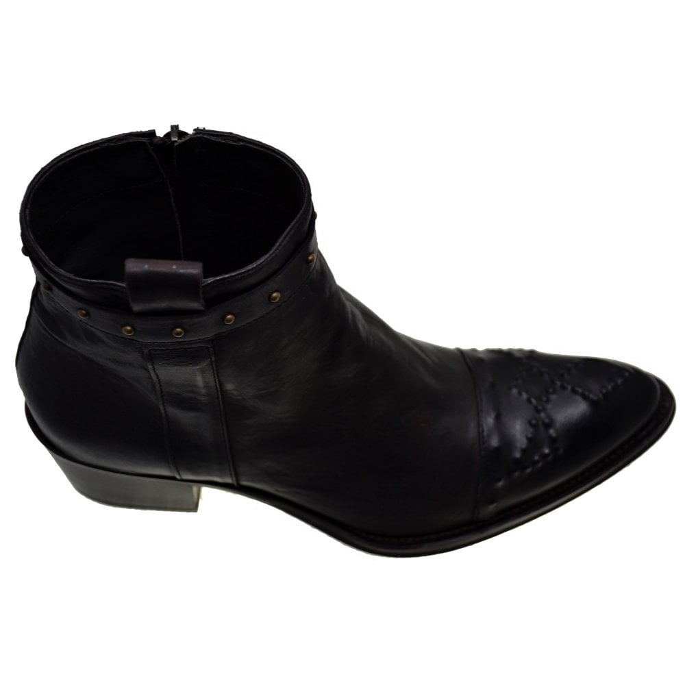 Women's Italian Shoes Jo Ghost 4048 Brown Leather Ankle Boots