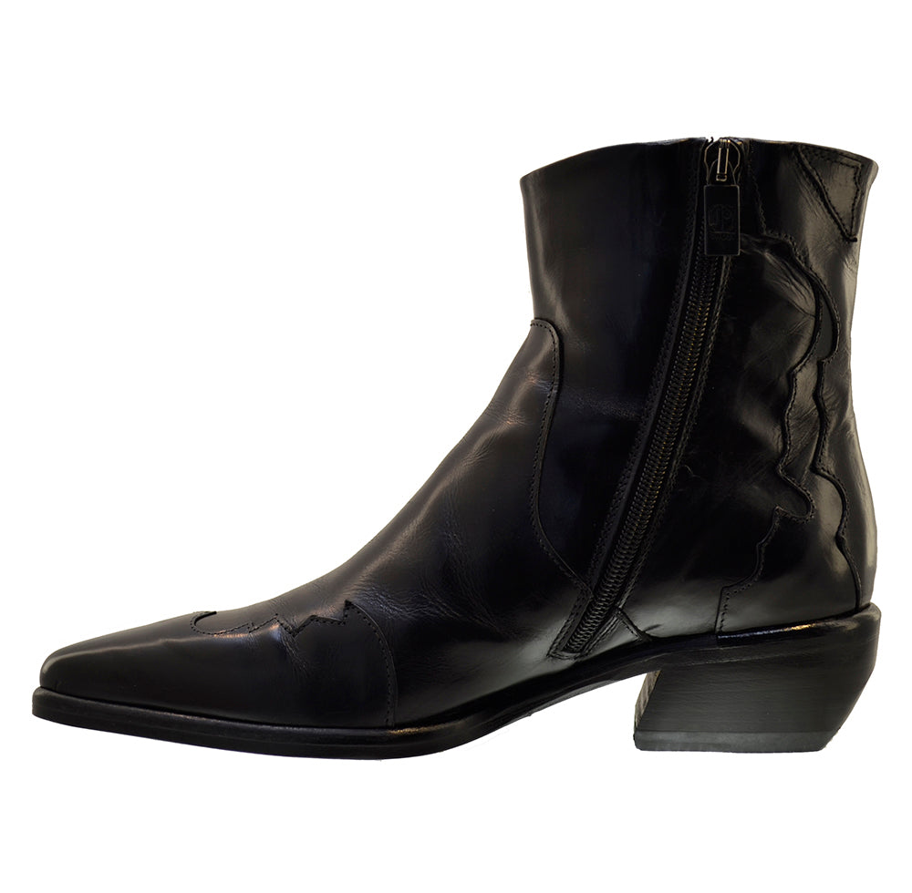 Italian Women's Shoes Jo Ghost 552 Black Leather Formal Ankle Chelsea Boots