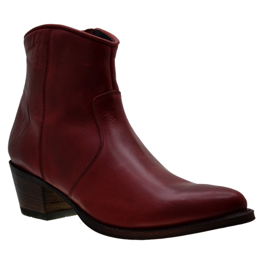 Women's Cowboy Boots Sendra 10393 Red Leather Cuban Heel