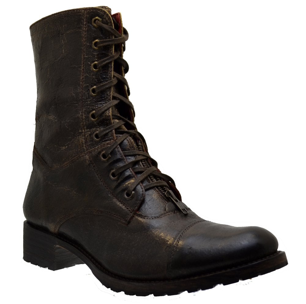 Sendra Men's Shoes 12663 Brown Leather Lace up Biker Boots