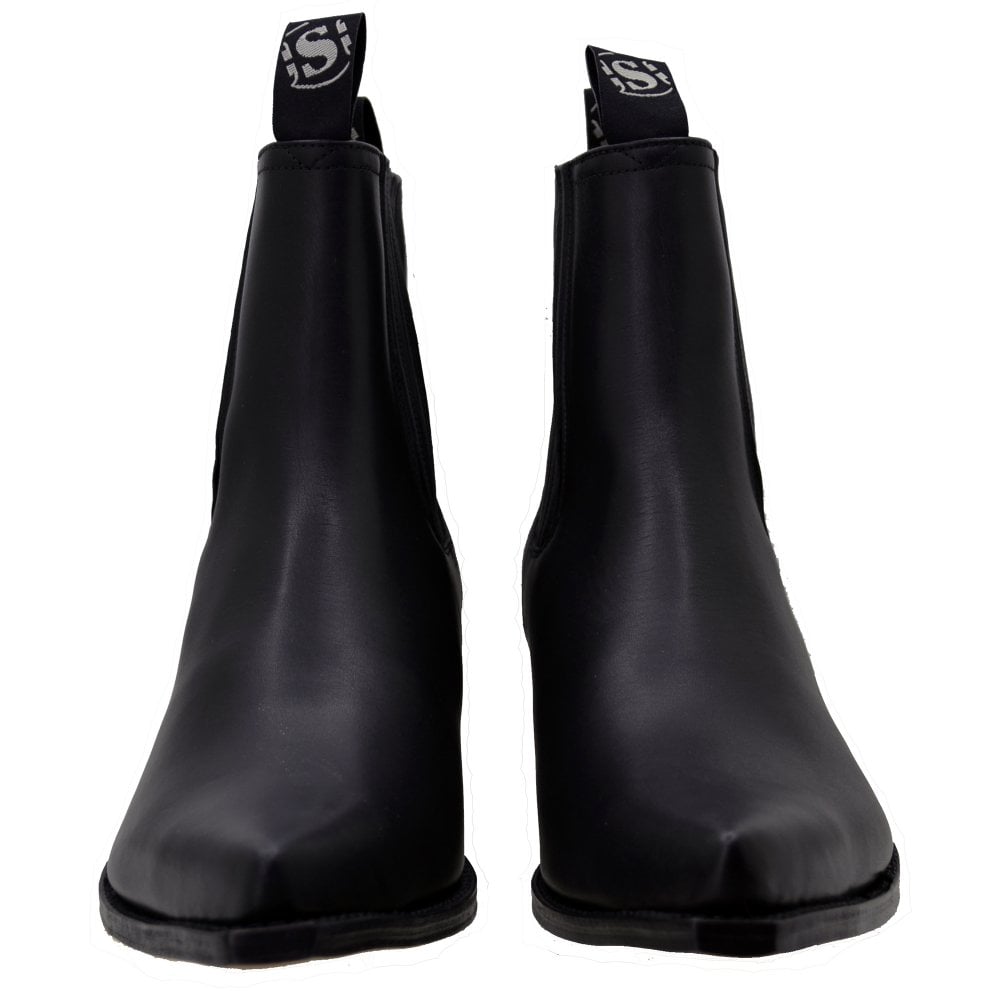 Men's Cowboy Boots Sendra 1692 Black Leather Ibiza Heel