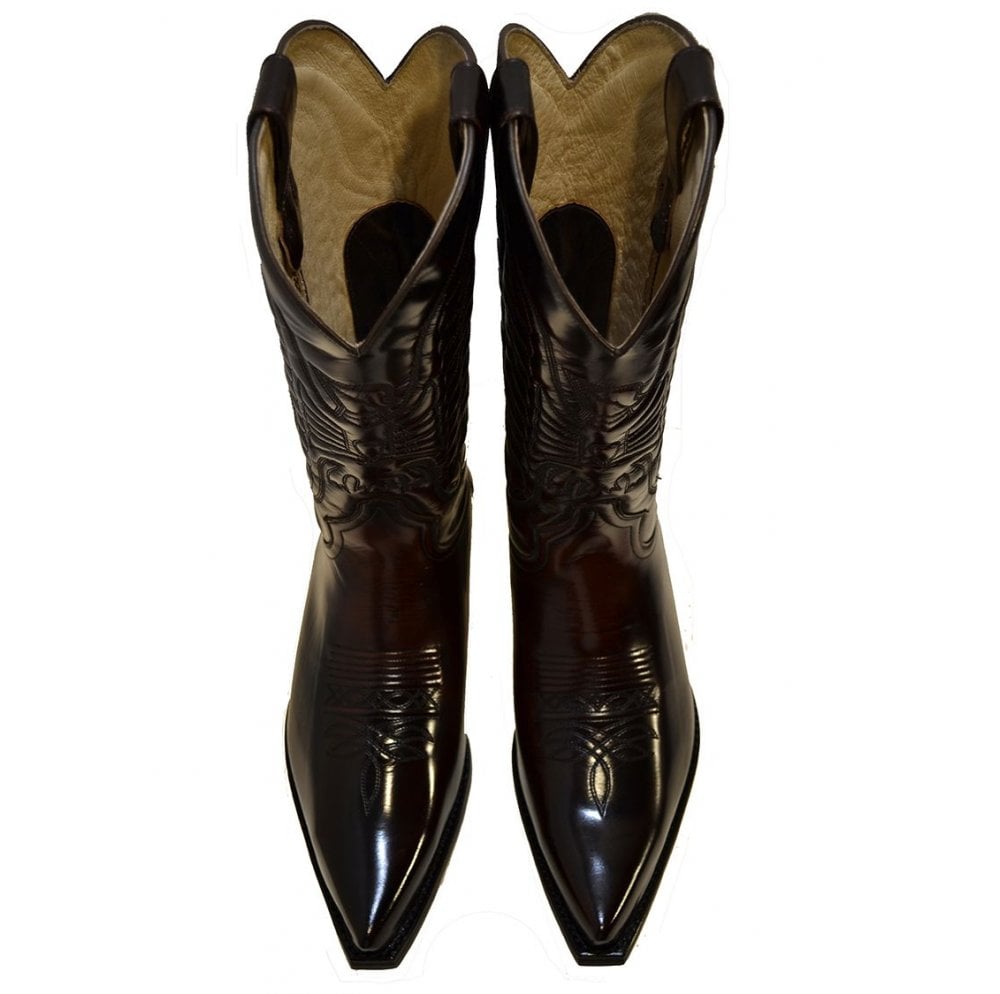 Sendra 2073 Fushia Leather West Heel Mid Calf Cowboy Boots