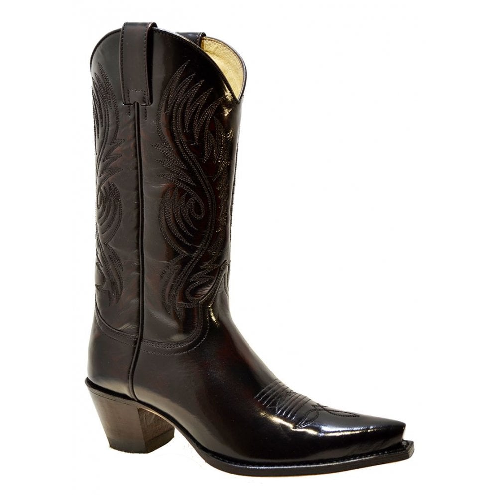Sendra Women's Shoes 2605 Fushia Leather Cuban Heel Mid Calf Classic Cowboy Boots